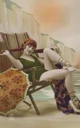 Girl in a deck chair