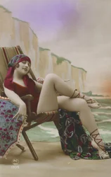 Girl in a deck chair