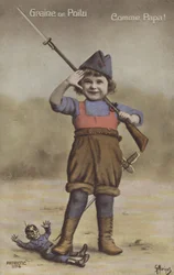 Little Boy Dressed as a Soldier