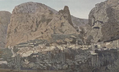 Moustiers-Sainte-Marie, General View and Chapel N D de Beauvoir