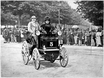 Mr and Mrs Levassor at the Start of the Race Paris - Bordeaux - Paris