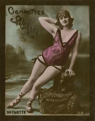 Nichette, girl in underclothes on beach