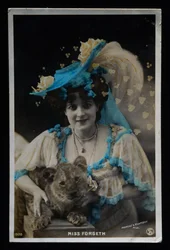 Tamer Miss Forgeth, ca 1910, postcard, France, 20th century