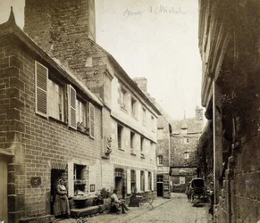 The hotel and the Poulard Inn at the entrance of Mont-Saint-Michel, late 19th century