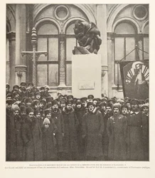 Unveiling of a Monument Erected by the Soviets in Memory of One of the Murderers of Alexander II, from Histoire des Soviets, pub. 1922
