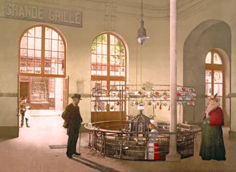 Vichy Spring Water being sold by the glass at the Grande Grille source
