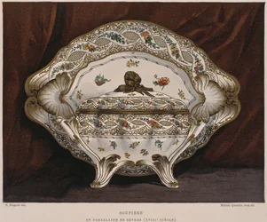18th Century Sevres Porcelain Tureen (from Dictionnaire de Lameublement et de la Decoration by Henry Havard, Volume 4, Plate 45)