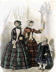 2 women with a girl - in “Journal des Demoiselles” 1852