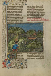 A Camouflaged Horseman and an Archer Approaching a Deer