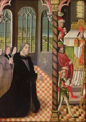 A Donor with His Three Daughters and the Offering of Joachim