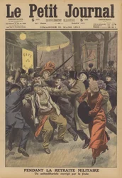 A French antimilitarist attacked by a crowd at a military parade