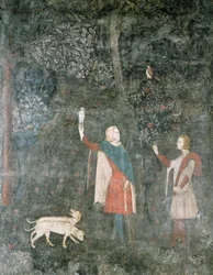 A Gentleman Hawking, from the Stag Room, 1343