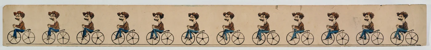 A Zoetrope band depicting a cyclist