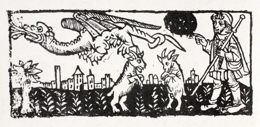 A Dragon, Goats Aflame Jumping in the Air, Le Chemin of St James