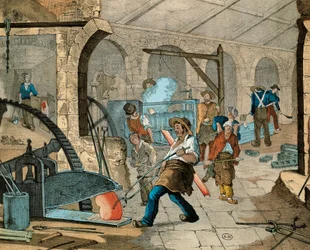 A laborer working in a French foundry
