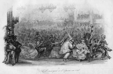 A masked ball at the Paris Opera in 1843. (