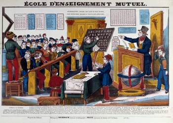 A School of Mutual Education Introduced in France Around 1815 (Engraving)