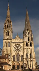 A view of the west façade