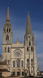 A view of the west façade