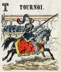 Abecedary. Letter T as Tournament. Small Encyclopedic Alphabet, Popular Series. Epinal Imaging, late 19th century