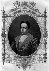 Adelaide of Burgundy (931-999), Widow of Lothaire (Count of Paris and Duke of France) and second wife of Othon I the Great. Engraving in 