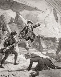 Admiral Suffren in the Indian Ocean During His Campaign Against the English in the 18th Century, from 