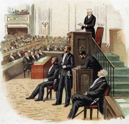 Adolphe Thiers (1797-1877), President of the Republic at the Podium of the National Assembly in 1872