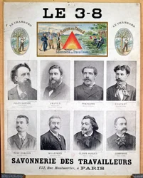 Advertisement for 3x8 brand soap, end of the 19th century