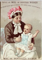 Advertisement for Weber teething gel, c.1880-90