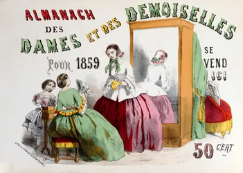 Advertisement for the Almanach des Dames et des Demoiselles engraved by Charles Fernique, published in Paris
