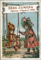 Advertising for Twin dolls in 1885 of the Twin House. (First Manufacture of the World for the manufacture of Beaux Bebes)