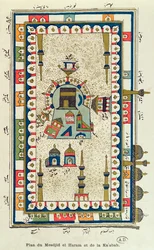 Aerial Plan of the Masjid-el-Haram and the Kaabah, Mecca