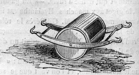 Agricultural machine: a fertilizer distributor presented at the Paris agricultural competition in 1860 - Engraving in 