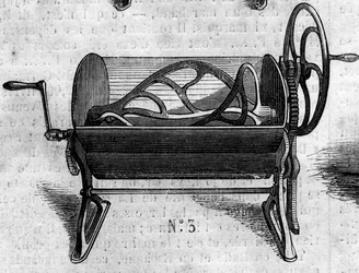Agricultural Machine: A Mechanical Kneader for Bread Making Presented at the 1860 Agricultural Exhibition in Paris - Engraving in 