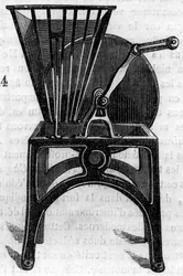 Agricultural machine: a root cut used to prepare vegetables for betail.