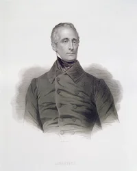 Alphonse de Lamartine, Engraved by Pierre Pelee