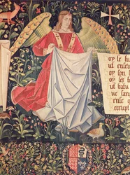 Angel holding the shroud (detail) from The Angels Bearing Instruments of the Passion