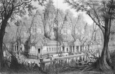 Angkor, Baion Ruins, Illustration from Atlas du Voyage d