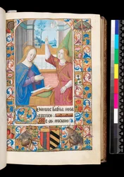 Annunciation from Book of Hours, MS 92 f.27r, Western France