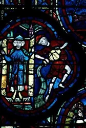Aquarius, from the Zodiac Window, 13th Century
