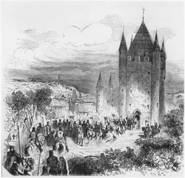Army of Templars entering the Temple in Paris