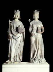 Statues of the King of France Charles V and Queen of France Jeanne de Bourbon