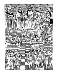 Assembly of the Provostship of the Merchants of Paris, after a Woodcut in Ordannances Royaux de la Jurisdiction de la Prevote de Marchands et Eschevinage de la Ville de Paris by Jacques Nyverd