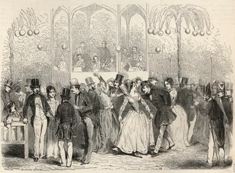 Bal Mabille (Dance and Pleasure Establishment, Avenue Montaigne, Paris) Engraving in 