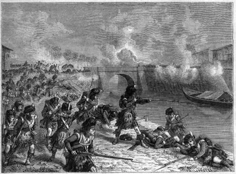 Battle of Toulouse: last battle between the British and Spanish forces under Wellington against the French 1814 - Battle of Toulouse 10 April 1814 between the troops of the imperial army commanded by Marshal Soult and the troops of the Anglo-Hispano-Portug