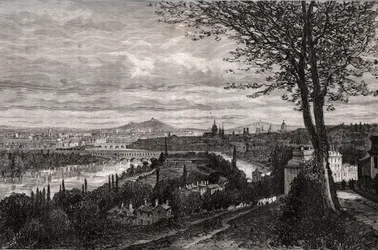 Bellevue (Seine-et-Oise) - engraving in 