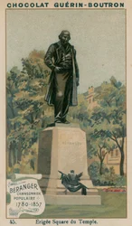 Beranger, Popular Songwriter, 1780-1857, Erected in Square du Temple