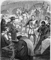 Bertrand du Guesclin refusing to receive money from the inhabitants of Avignon