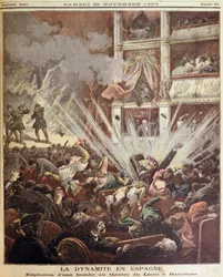Bomb explosion in the Liceo Theatre, Barcelona, illustration from Le Petit Journal, 25th November 1893