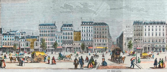 Boulevard Saint-Denis South Side - Rue Saint Martin - Engraving in 